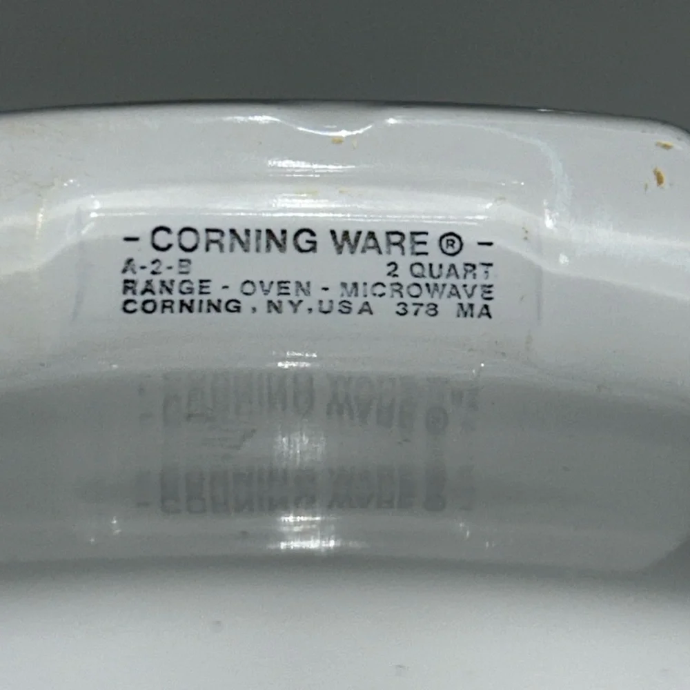 Corningware White Dish with Fruit and Floral‎ Pattern